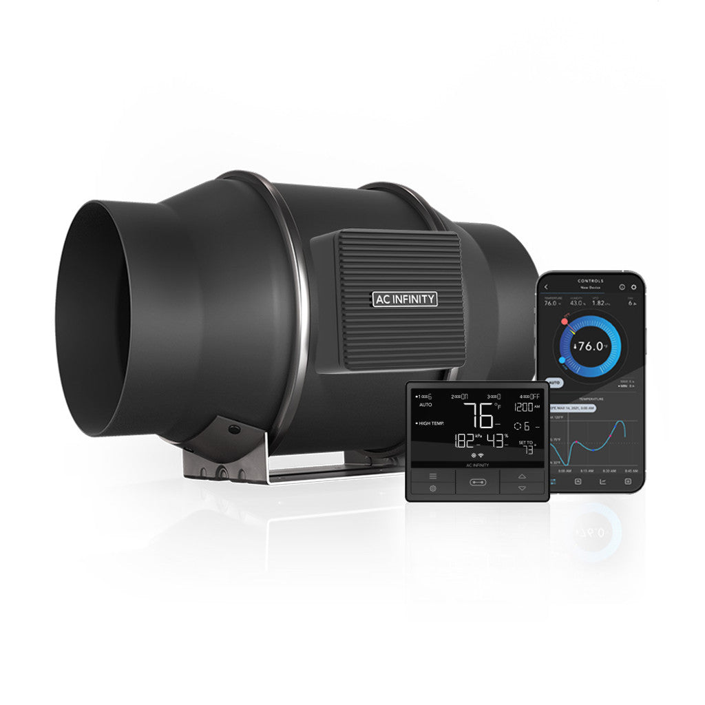 AC INFINITY INLINE DUCT FAN SYSTEM / 6-INCH /温湿表示付きマスターコントローラー/Wi-Fi対応/ CLOUDLINE PRO T6/AI-CLT6